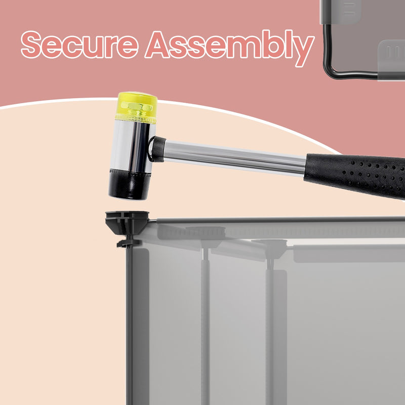 Modular Indoor Pet Playpen with Secure Floor Panel for Small Animals by Songmics