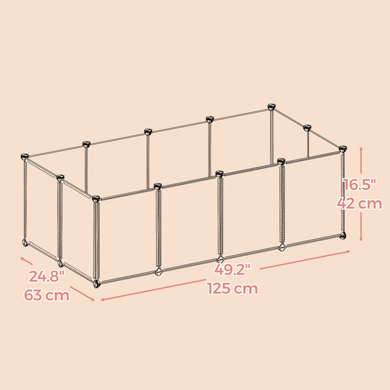 Modular Indoor Pet Playpen with Secure Floor Panel for Small Animals by Songmics
