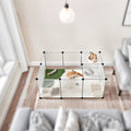 Modular Indoor Pet Playpen with Floor Panels Safe and Expandable Pet Fence by Songmics
