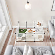 Modular Indoor Pet Playpen with Floor Panels Safe and Expandable Pet Fence by Songmics