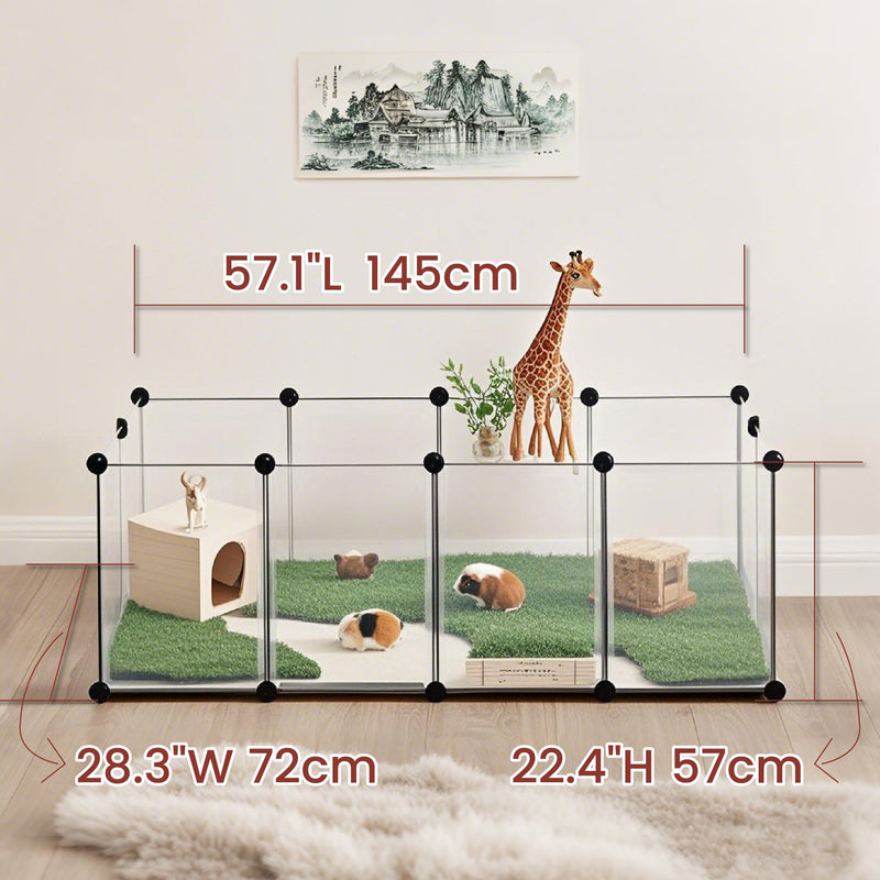 Modular Indoor Pet Playpen with Floor Panels Safe and Expandable Pet Fence by Songmics