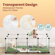 Modular Indoor Pet Playpen with Floor Panels Safe and Expandable Pet Fence by Songmics