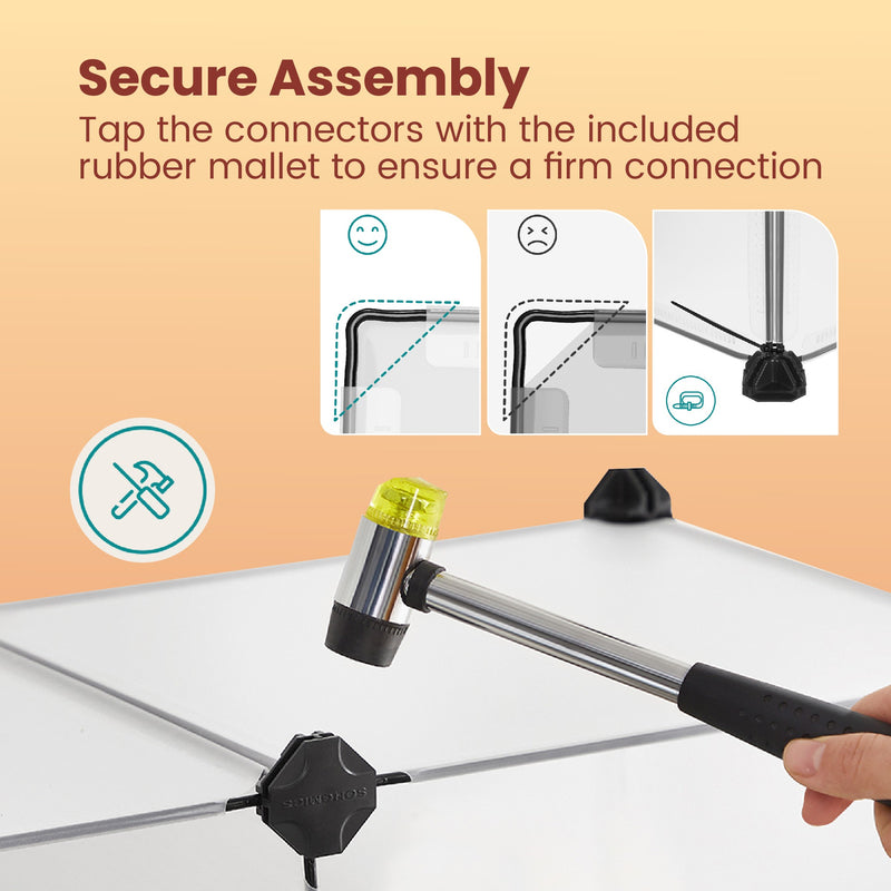 Modular Indoor Pet Playpen with Floor Panels Safe and Expandable Pet Fence by Songmics