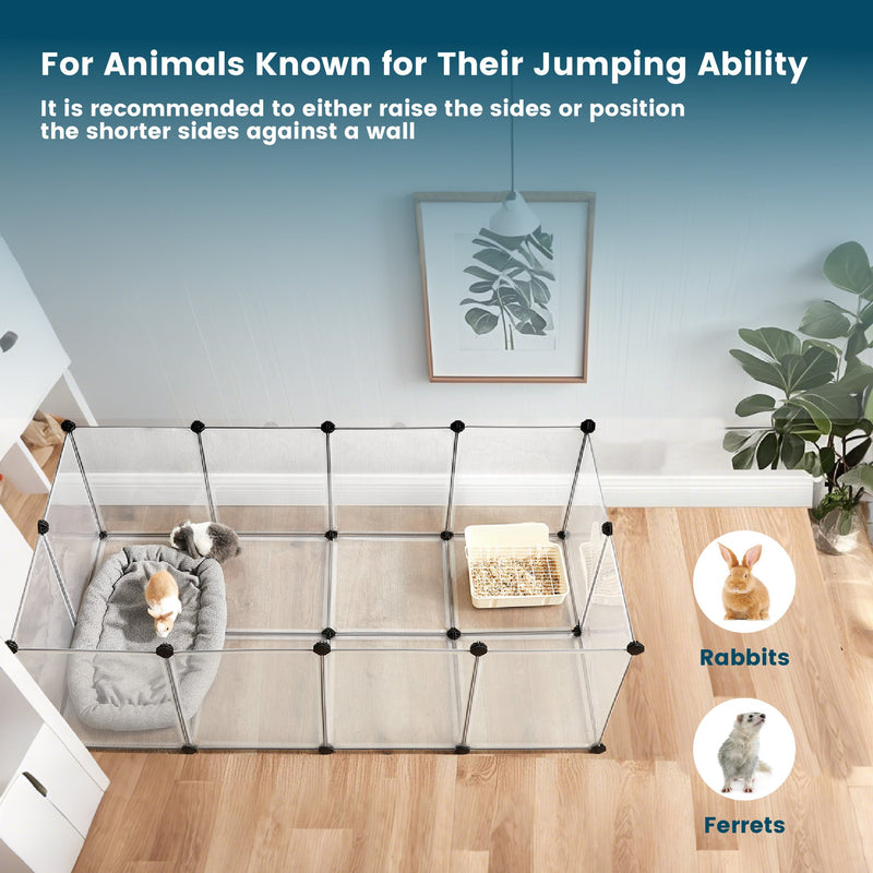 Indoor Small Animal Playpen with Floor Ideal for Rabbits Guinea Pigs and Pets by Songmics