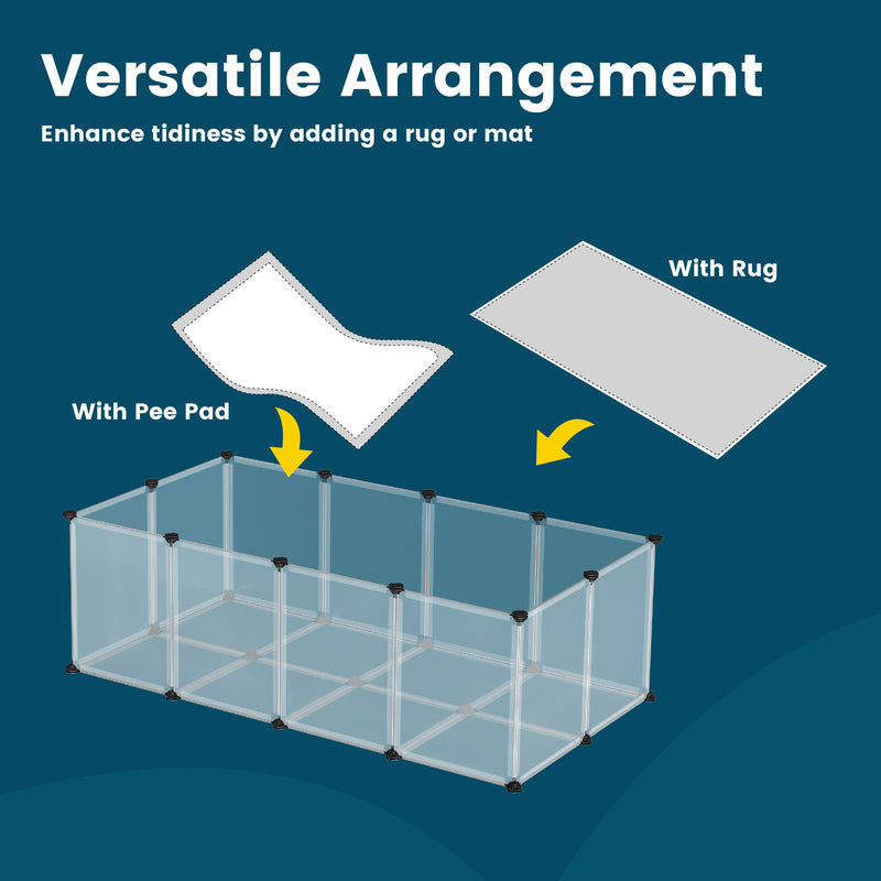 Indoor Small Animal Playpen with Floor Ideal for Rabbits Guinea Pigs and Pets by Songmics
