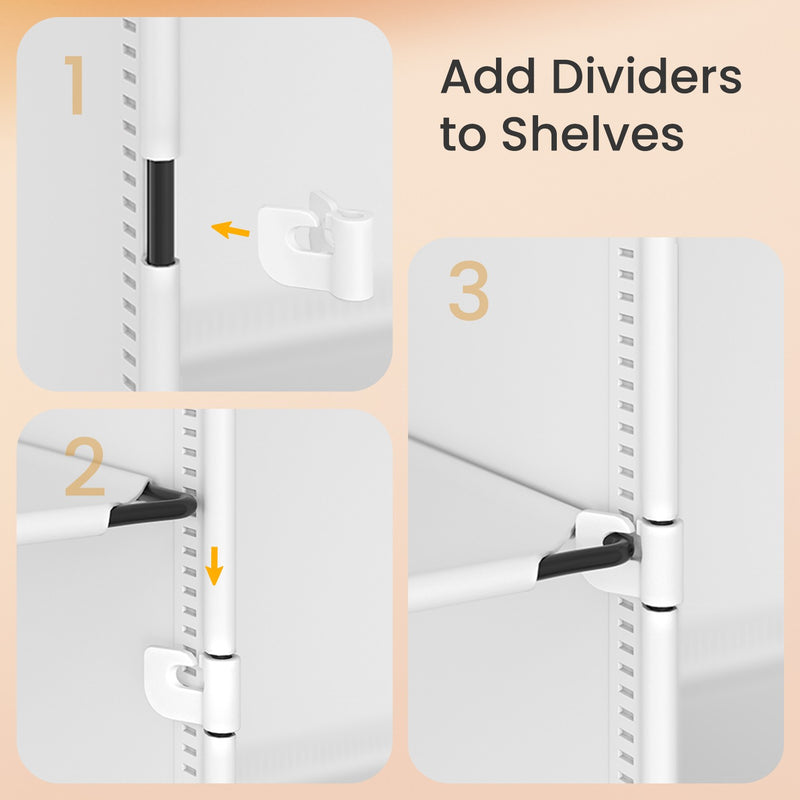 16 Slot Modular Plastic Shoe Rack for Entryway or Closet Storage by Songmics
