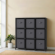 9 Cube Modular Storage Unit with Fabric Boxes Space Saving Shelves by Songmics