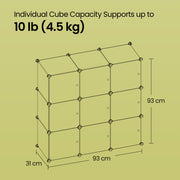 Modular 12 Cube Shoe Rack with Doors Interlocking Storage Shelves for Home by Songmics