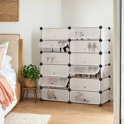 12 Cube Modular Storage Unit Metal Wire Shelving Shoe Rack Organiser by Songmics