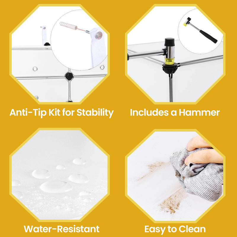 12 Cube Modular Storage Unit Metal Wire Shelving Shoe Rack Organiser by Songmics