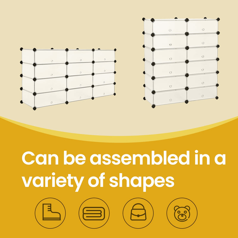 12 Cube Modular Storage Unit Metal Wire Shelving Shoe Rack Organiser by Songmics