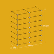 12 Cube Modular Storage Unit Metal Wire Shelving Shoe Rack Organiser by Songmics