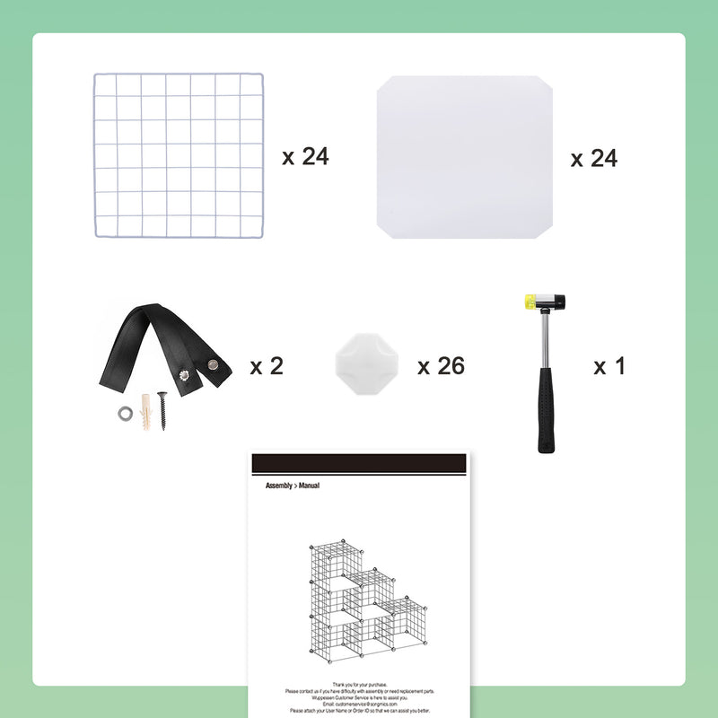 6 Compartment Mesh Storage Cabinet DIY Cube Organiser with Free Mallet by Songmics