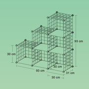 6 Compartment Mesh Storage Cabinet DIY Cube Organiser with Free Mallet by Songmics