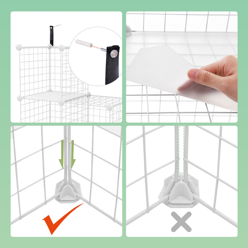 6 Compartment Mesh Storage Cabinet DIY Cube Organiser with Free Mallet by Songmics