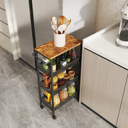 Slim 4 Tier Rolling Storage Cart with Handle and Sturdy Metal Frame by Vasagle
