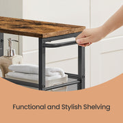 Slim 4 Tier Rolling Storage Cart with Handle and Sturdy Metal Frame by Vasagle