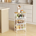 Slim 4 Tier Rolling Storage Cart with Handle and Sturdy Metal Frame by Vasagle
