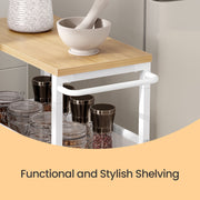 Slim 4 Tier Rolling Storage Cart with Handle and Sturdy Metal Frame by Vasagle