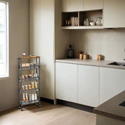 5 Tier Slim Rolling Storage Cart with Handle and Sturdy Metal Frame by Vasagle