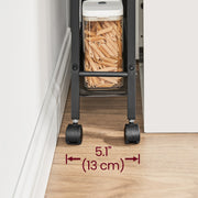 5 Tier Slim Rolling Storage Cart with Handle and Sturdy Metal Frame by Vasagle