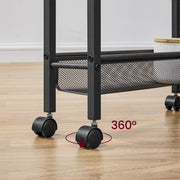 5 Tier Slim Rolling Storage Cart with Handle and Sturdy Metal Frame by Vasagle