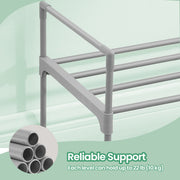 2 Tier Metal Shoe Rack Organiser for Hallway or Closet Storage by Songmics