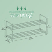 2 Tier Metal Shoe Rack Organiser for Hallway or Closet Storage by Songmics