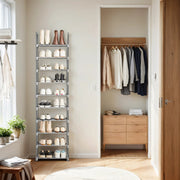 10 Tier Metal Shoe Rack with Customisable Shelves for Organised Storage by Songmics