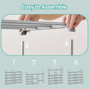 10 Tier Metal Shoe Rack with Customisable Shelves for Organised Storage by Songmics