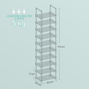 10 Tier Metal Shoe Rack with Customisable Shelves for Organised Storage by Songmics