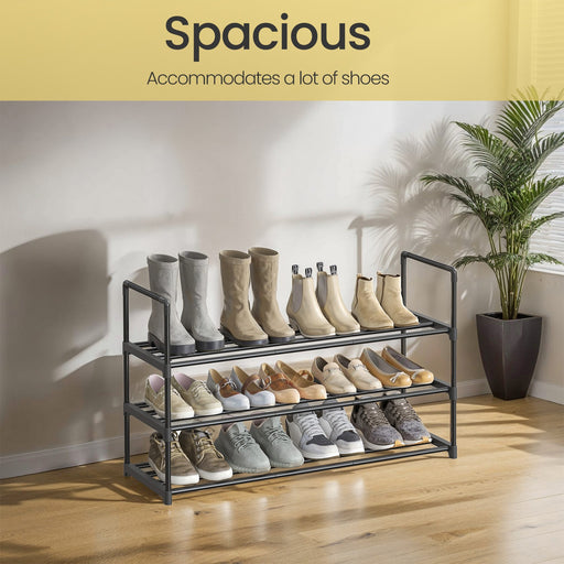 3 Tier Metal Shoe Rack Freestanding Shoe Storage Organiser For Hallway by Songmics