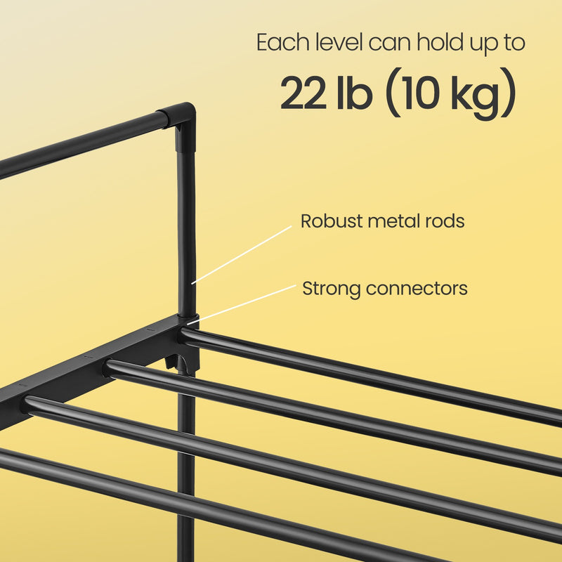 3 Tier Metal Shoe Rack Freestanding Shoe Storage Organiser For Hallway by Songmics