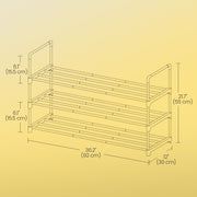 3 Tier Metal Shoe Rack Freestanding Shoe Storage Organiser For Hallway by Songmics