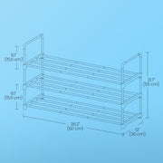 3 Tier Metal Shoe Rack Space Saving Shoe Storage Organiser for Hallway by Songmics