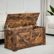 Wooden Storage Chest with Safety Hinges and Lift Top Bench for Hallway or Bedroom by Vasagle