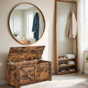 Wooden Storage Chest with Safety Hinges and Lift Top Bench for Hallway or Bedroom by Vasagle