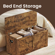 Wooden Storage Chest with Safety Hinges and Lift Top Bench for Hallway or Bedroom by Vasagle