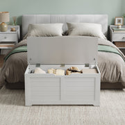 Wooden Storage Chest with Safety Hinges and Seat Bench for Bedroom or Hallway by Vasagle