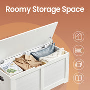 Wooden Storage Chest with Safety Hinges and Seat Bench for Bedroom or Hallway by Vasagle