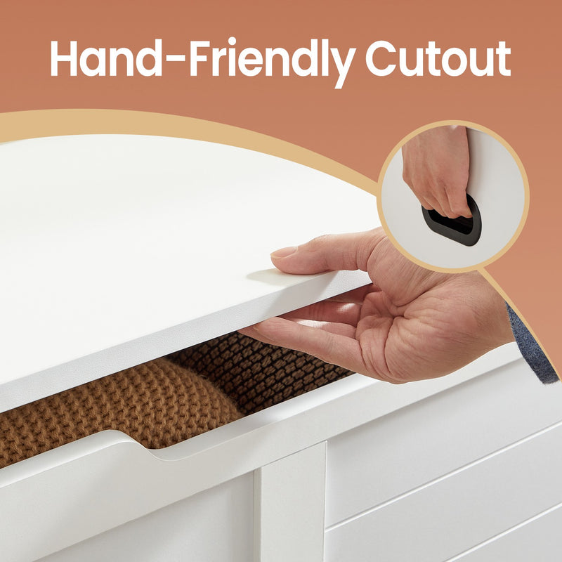 Wooden Storage Chest with Safety Hinges and Seat Bench for Bedroom or Hallway by Vasagle