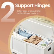 Wooden Storage Chest with Safety Hinges and Seat Bench for Bedroom or Hallway by Vasagle