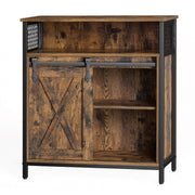 Living Room Sideboard - Farmhouse Style With Sliding Barn Door - 70x30x80cm VASAGLE