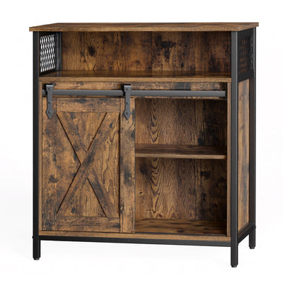 Living Room Sideboard - Farmhouse Style With Sliding Barn Door - 70x30x80cm VASAGLE