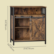 Living Room Sideboard - Farmhouse Style With Sliding Barn Door - 70x30x80cm VASAGLE