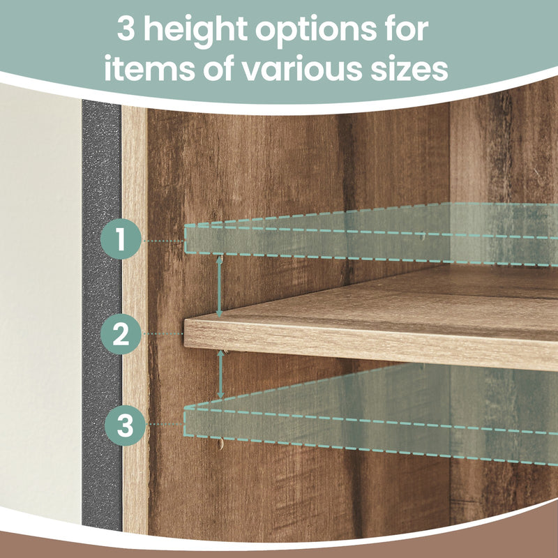 Kitchen Sideboard Cabinet - Rustic Style With Sliding Barn Door - 70x30x80cm