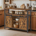 Buffet Sideboard Cabinet with Sliding Barn Doors and Adjustable Storage Shelves by Vasagle