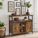 Buffet Sideboard Cabinet with Sliding Barn Doors and Adjustable Storage Shelves by Vasagle
