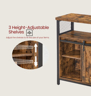 Buffet Sideboard Cabinet with Sliding Barn Doors and Adjustable Storage Shelves by Vasagle