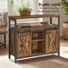 Buffet Sideboard Cabinet with Sliding Barn Doors and Adjustable Storage Shelves by Vasagle